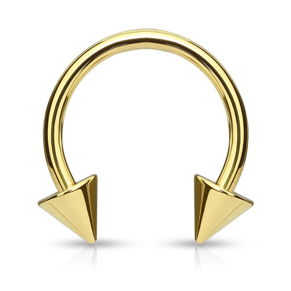 Circulars with Spikes Gold IP over 316L Surgical Stainless Steel